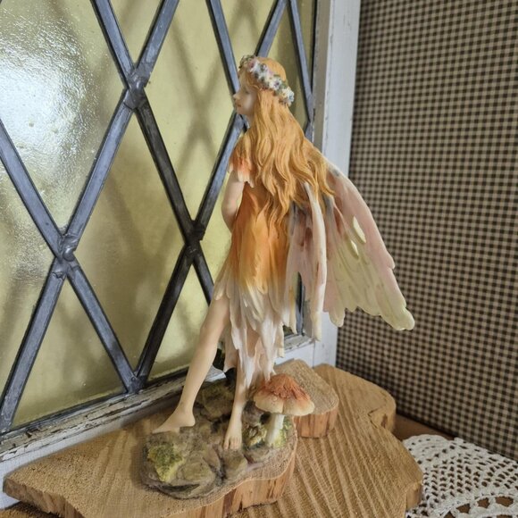 Romantic Fairies Figurine - Vintage 2001 - Fairy in Orange Dress Trinket - Picture 3 of 5